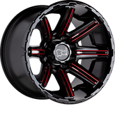 Black Rhino 20x12 Rampage Gloss Black w/ Red Milling -44mm