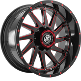 XF Off-Road 20x10 XF-216 Gloss Black w/ Red Milling -12mm