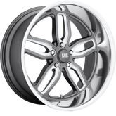 US Mags 20x8.5 U129 C-Ten Anthracite Milled w/ Diamond Cut Lip +7mm