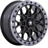 MSA Offroad Wheels 15x6 M48 Portal Beadlock Satin Black w/ Gray Tint Ring +38mm