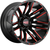 Moto Metal 20x10 MO978 Razor Satin Black Machined w/ Red Tint -24mm
