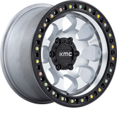 KMC 17x8.5 KM550 Riot SBL Machined w/ Satin Black Lip +10mm