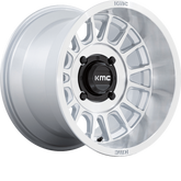 KMC Powersports 15x10 KS138 Impact UTV Silver w/ Machined Face +0mm