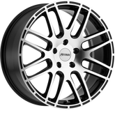 Petrol 17x7.5 P6A Gloss Black w/ Machine Cut Face +40mm