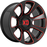 XD 20x9 XD854 Reactor Gloss Black Milled w/ Red Tint +18mm