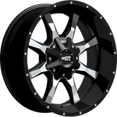 Moto Metal 17x8 MO970 Gloss Black w/ Machined Face +50mm