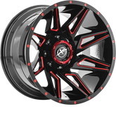 XF Off-Road 20x10 XF-218 Gloss Black w/ Red Milling -24mm