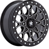 MSA Offroad Wheels 15x6 M48 Portal Beadlock Gloss Black Milled w/ Gloss Black Ring +38mm