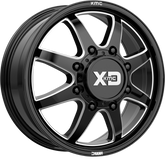XD 20x8.25 XD845 Pike Dually Gloss Black Milled +105mm