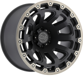 Black Rhino 20x12 Razorback Matte Black w/ Machined Dark Tint Lip -44mm