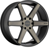 KMC 20x8.5 KM704 District Truck Matte Black w/ Dark Tint +15mm