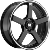 Motegi Racing 16x7 MR116 FS5 Gloss Black w/ Machined Flange +40mm