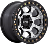 KMC 17x9 KM237 Riot Beadlock Satin Black w/ Machined Face -38mm
