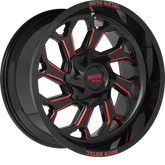 Moto Metal 20x10 MO999 Gloss Black Milled w/ Red Tint -18mm