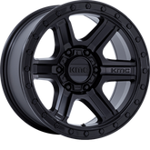 KMC 17x8.5 KM551 Outrun Matte Black w/ Gloss Black Lip +18mm