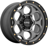 KMC 18x8.5 KM541 Dirty Harry Satin Gray w/ Black Lip +18mm