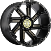 Moto Metal 20x12 MO979 Buckshot Satin Black w/ Gunmetal Inserts -44mm