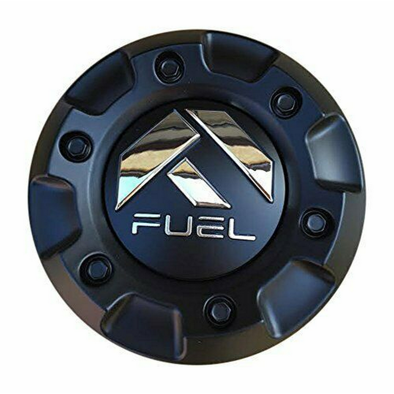 Fuel Top Section of Hub Cap Matte Black with Chrome Logo