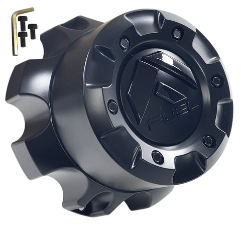 Fuel Cap Bolt-On Matte Black with Gloss Black - 8X170 Hub Cap