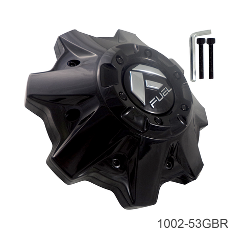 Fuel Gloss Black 8Lug Cap with Black Rivets Hub Cap