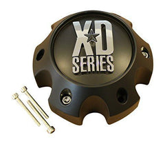 XDS Bolt-On Satin Black with Dark Titanium Logo Black Center Cap for 6x5.5