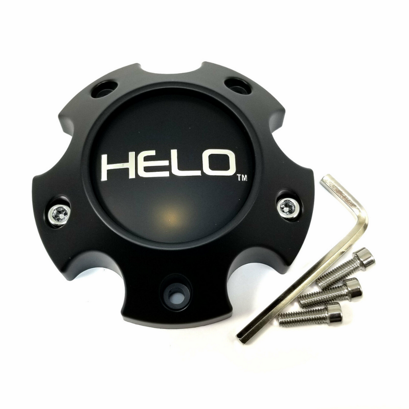 HELO Satin Black Hub Cap For 5X4.5/120/5