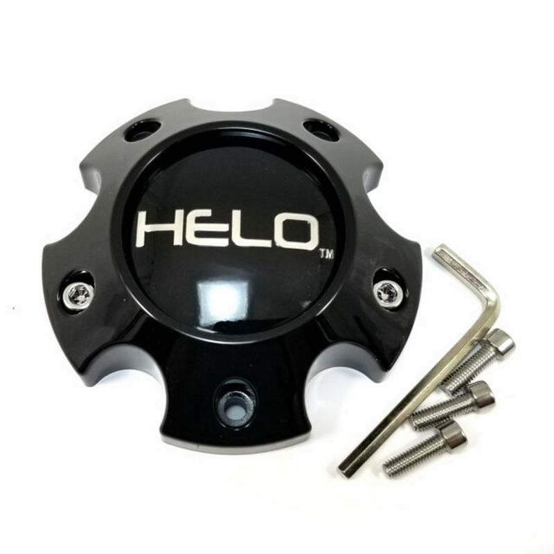 HELO Gloss Black Hub Cap For 5X4.5/5 Lug H34