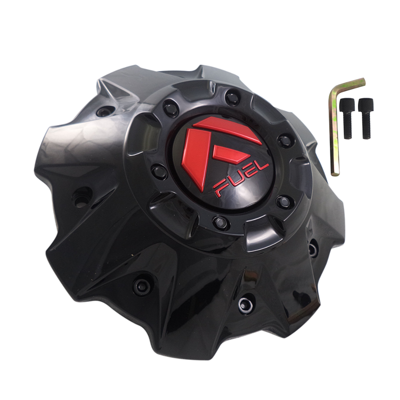 Fuel Covered Cap Short Gloss Black with Red Tint Hub Cap