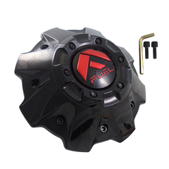 Fuel Covered Cap Short Gloss Black with Red Tint Hub Cap