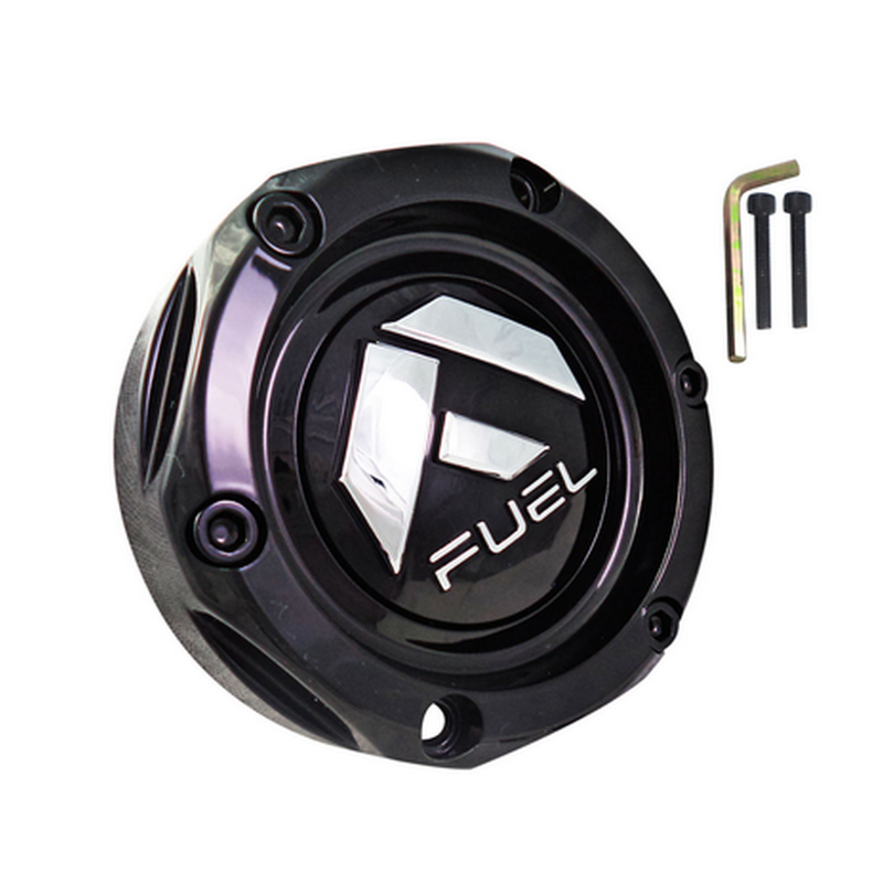 Fuel UTV Bolt-On Cap 1.3" Tall Gloss Black with Chrome