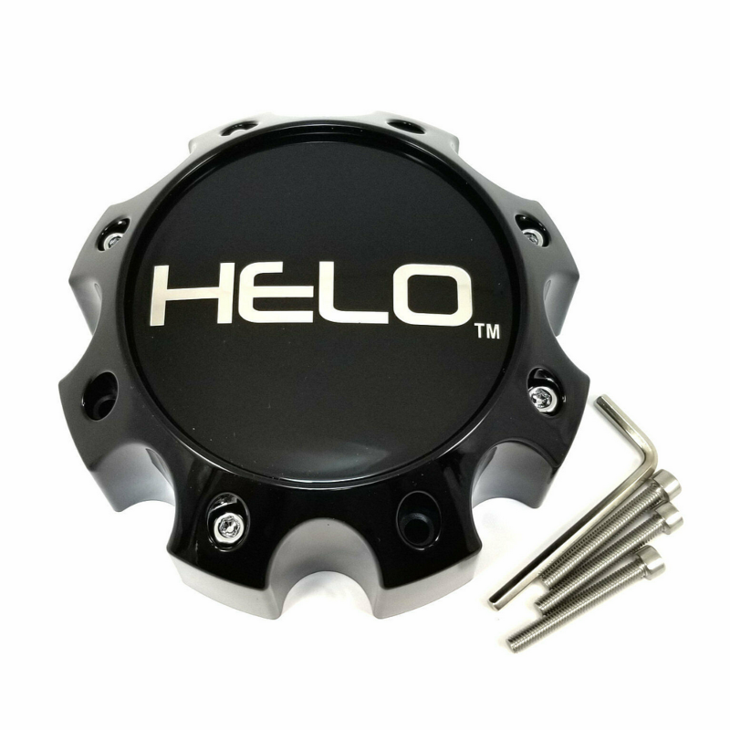 HELO Gloss Black Hub Cap For 8 Lug H67