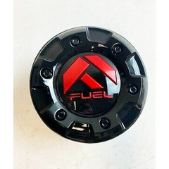 Fuel Gloss Black with Red Logo Five-Bar Hub Cap for 8 Lug (2.75" Tall)
