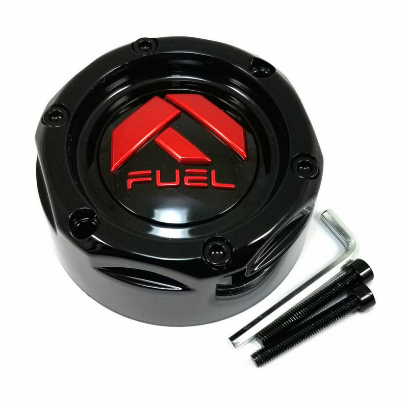 Fuel UTV Bolt-On Cap 1.3" Tall Gloss Black with Red
