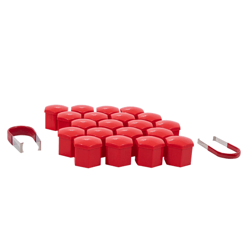 Gorilla Automotive 21mm Hex Cap Set Red Clamshell