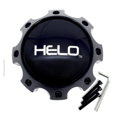 HELO Gloss Black Hub Cap For 8 Lug H42