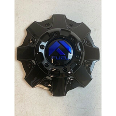 Fuel Covered Cap Short Gloss Black with Blue Tint Hub Cap