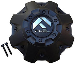 Fuel 5/6 Flat Bottom Matte Black Hub Cap with Black Rivet