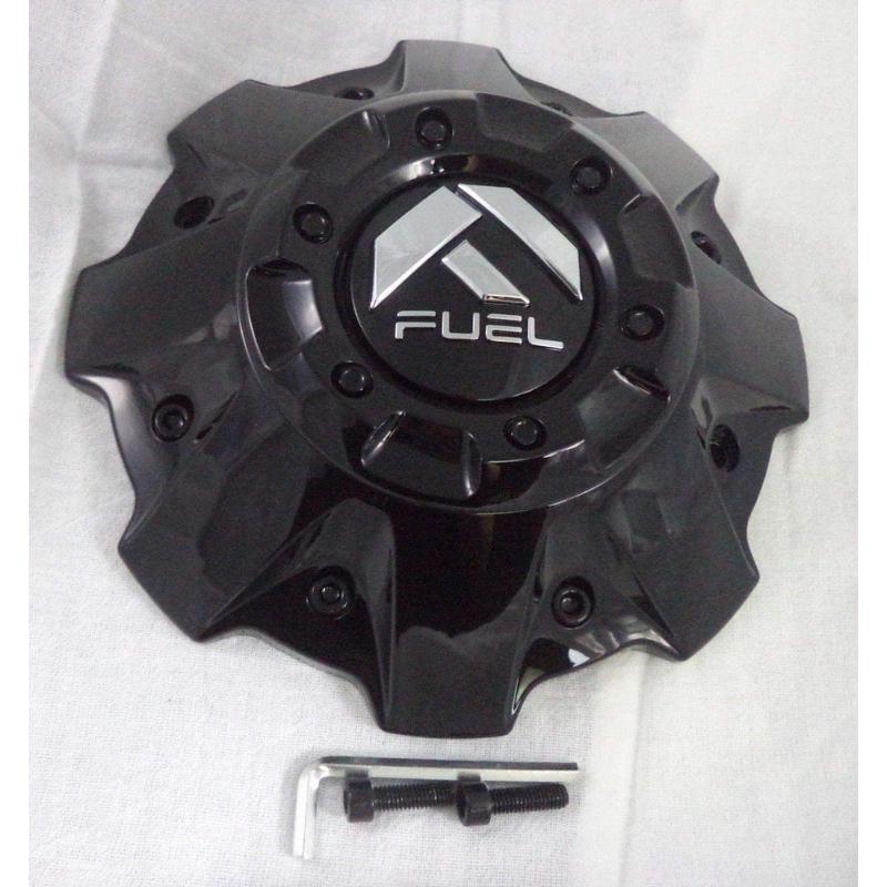 Fuel Gloss Black Cap with Black Rivets Hub Cap