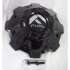 Fuel Gloss Black Cap with Black Rivets Hub Cap
