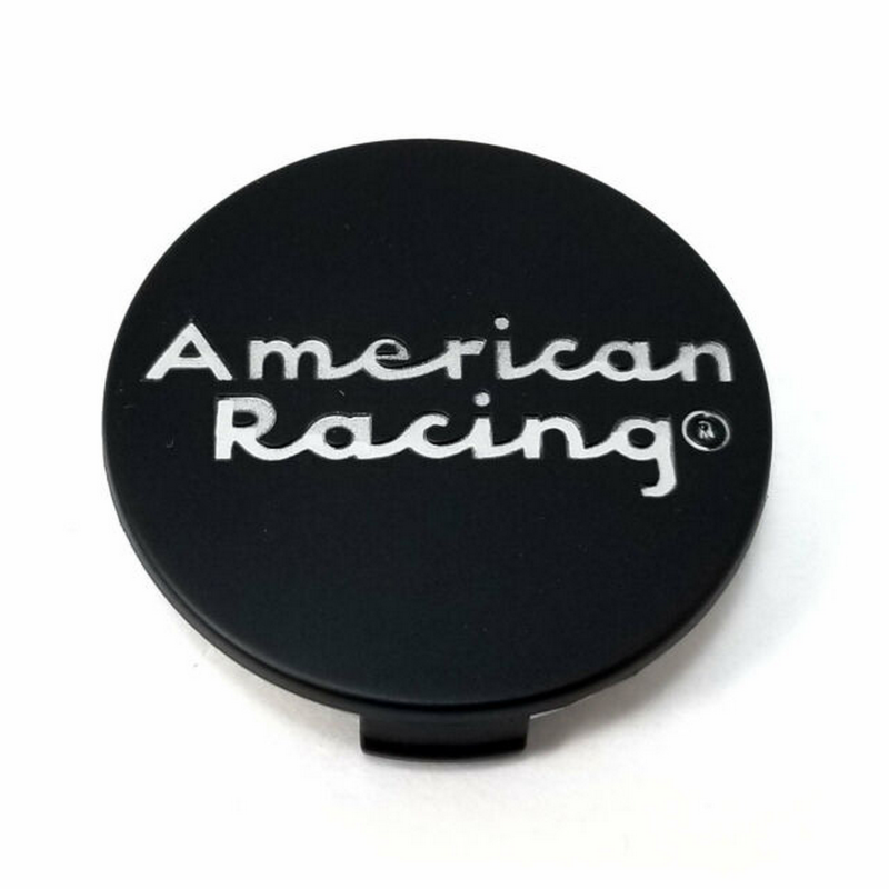 American Racing Satin Black Cap Style C Snap-In AR Logo