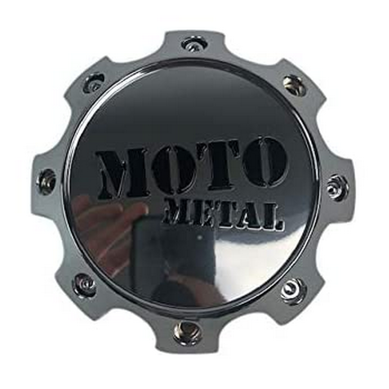 Moto Metal Bolt-On Chrome With Gloss Black Logo Hub Cap For 8X170