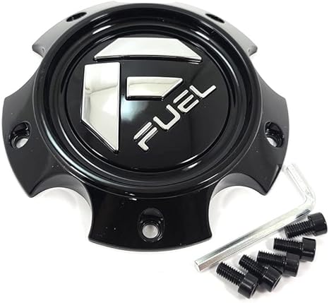 Fuel Gloss Black Chrome Logo Hub Cap for 5x5.5
