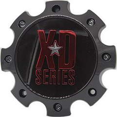 XDS Satin Gloss Black Hub Cap For 8 Lug With Red Tint CC