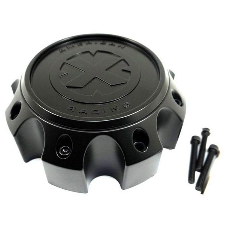 ATX 2-Piece Satin Black Hub Cap For 8 Lug H63
