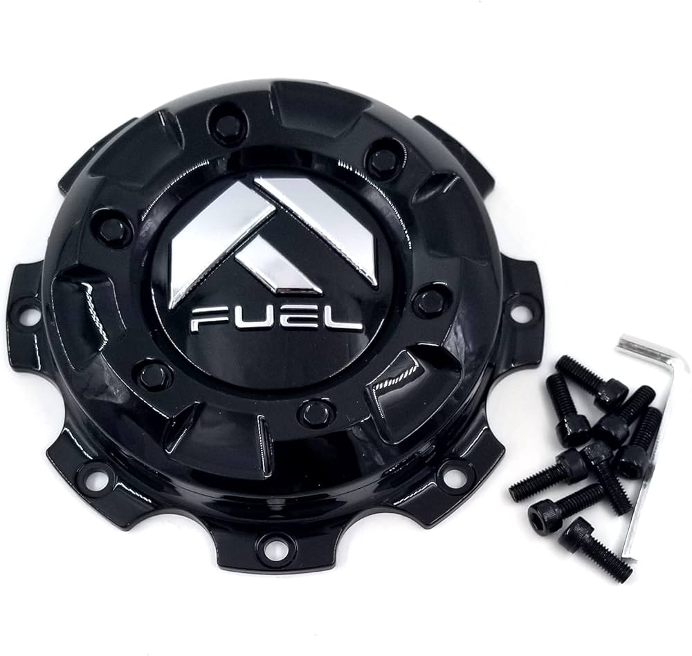 Fuel Dually Front Cap Gloss Black with Black Rivets for 17/82