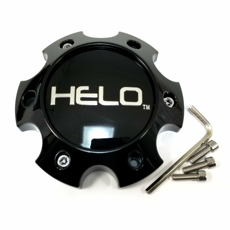 HELO Gloss Black Hub Cap For 6X135