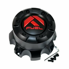 Fuel Gloss Black with Red Logo 8 Lug Tall Hub Cap