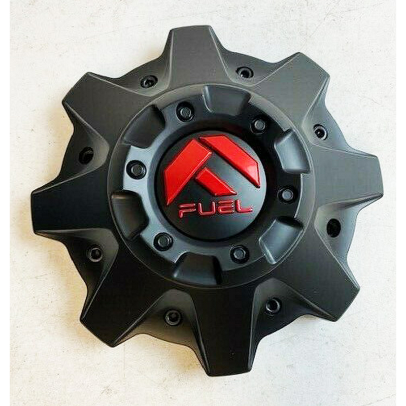 Fuel 8Lug Matte Black with Red Logo Hub Cap