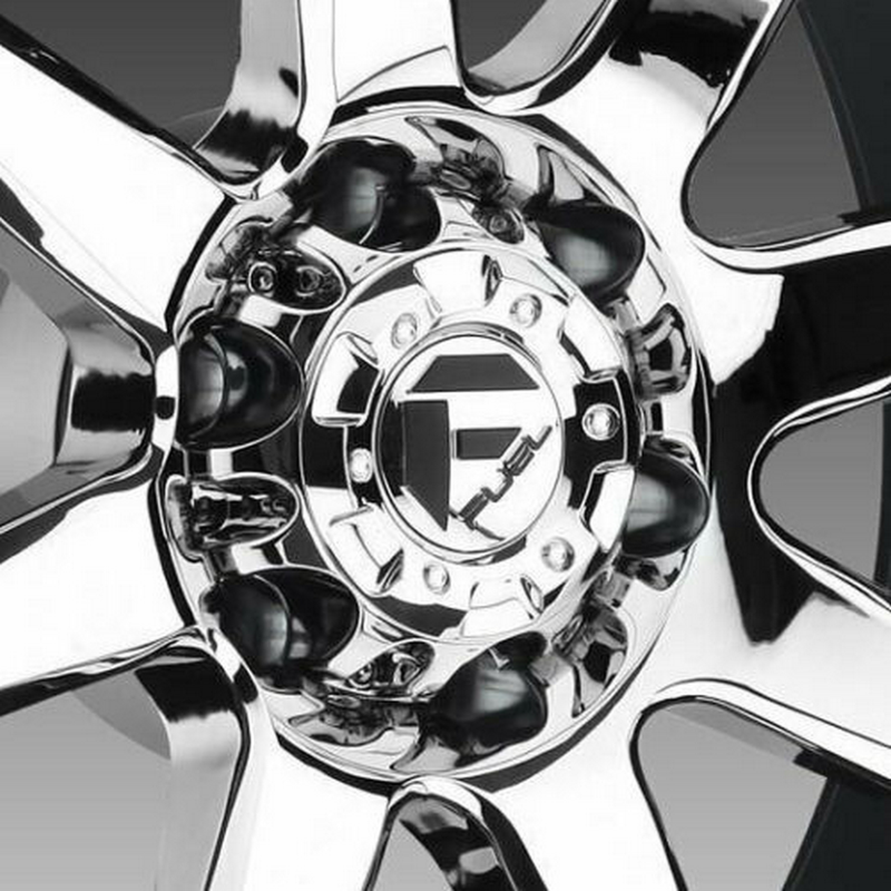 Fuel Top Section of Fuel Cap Chrome with Matte Black Logo