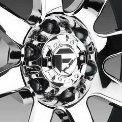 Fuel Top Section of Fuel Cap Chrome with Matte Black Logo